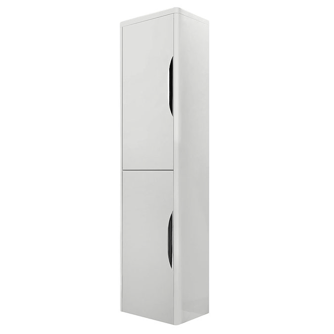 Monza Grey Mist Wall Mounted Tall Cupboard Large Image