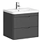 Monza Grey Wall Hung Sink Vanity Unit + Toilet Package  Profile Large Image