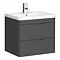Monza Grey Wall Hung Sink Vanity Unit + Toilet Package Profile Large Image