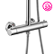 Monza Low Pressure Round Thermostatic Shower with Cool Touch - Chrome