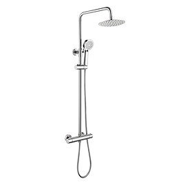 Monza Low Pressure Round Thermostatic Shower with Cool Touch - Chrome