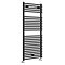 Monza Matt Black 1190 x 500 Round Bar Heated Towel Rail