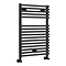 Monza Black 730 x 500 Round Bar Heated Towel Rail  Profile Large Image