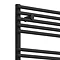 Monza Black 730 x 500 Round Bar Heated Towel Rail  Feature Large Image