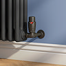 Monza Matt Black Corner Thermostatic Radiator Valves - Energy Saving