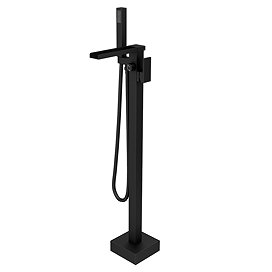Monza Matt Black Waterfall Floor Mounted Freestanding Bath Shower Mixer