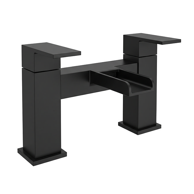 Monza Matt Black Waterfall Bath Taps
