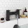 Monza Matt Black Waterfall Modern Bath Taps
