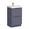 Monza Matt Grey 500mm Wide Floor Standing Vanity Unit