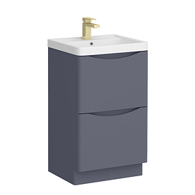 Monza Matt Grey 500mm Wide Floor Standing Vanity Unit