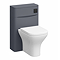 Monza Matt Grey 500mm WC Unit with Cistern & Matt Black Flush - Includes Modern Toilet Pan
