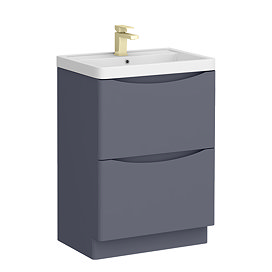 Monza Matt Grey 600mm Wide Floor Standing Vanity Unit