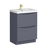 Monza Matt Grey 600mm Wide Floor Standing Vanity Unit