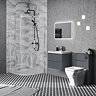 Monza Matt Grey 600mm Wide Wall Mounted Vanity Unit Standard Large Image