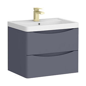 Monza Matt Grey 600mm Wide Wall Mounted Vanity Unit