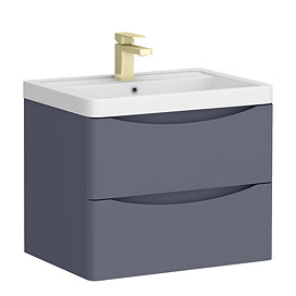 Monza Matt Grey 600mm Wide Wall Mounted Vanity Unit