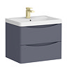 Monza Matt Grey 600mm Wide Wall Mounted Vanity Unit
