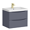 Monza Matt Grey 600mm Wide Wall Mounted Vanity Unit