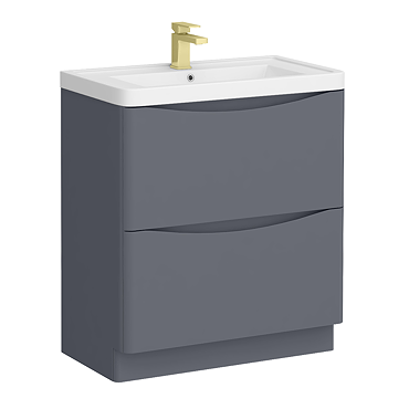 Monza Matt Grey 750mm Wide Floor Standing Vanity Unit