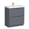 Monza Matt Grey 750mm Wide Floor Standing Vanity Unit