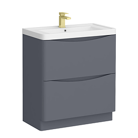 Monza Matt Grey 750mm Wide Floor Standing Vanity Unit