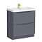 Monza Matt Grey 750mm Wide Floor Standing Vanity Unit