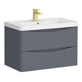 Monza Matt Grey 750mm Wide Wall Mounted Vanity Unit