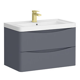 Monza Matt Grey 750mm Wide Wall Mounted Vanity Unit