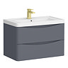 Monza Matt Grey 750mm Wide Wall Mounted Vanity Unit