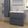 Monza Matt Grey 900mm Wide Floor Standing Vanity Unit  Profile Large Image