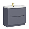Monza Matt Grey 900mm Wide Floor Standing Vanity Unit