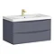 Monza Matt Grey 900mm Wide Wall Mounted Vanity Unit