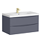 Monza Matt Grey 900mm Wide Wall Mounted Vanity Unit