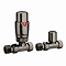 Monza Black Nickel Straight Thermostatic Radiator Valves - Energy Saving
