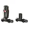 Monza Modern Black Nickel Straight Thermostatic Radiator Valves Large Image