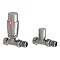 Monza Modern Brushed Nickel Straight Thermostatic Radiator Valves Large Image