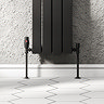 Monza Modern Matt Black Angled Thermostatic Radiator Valves - Energy Saving