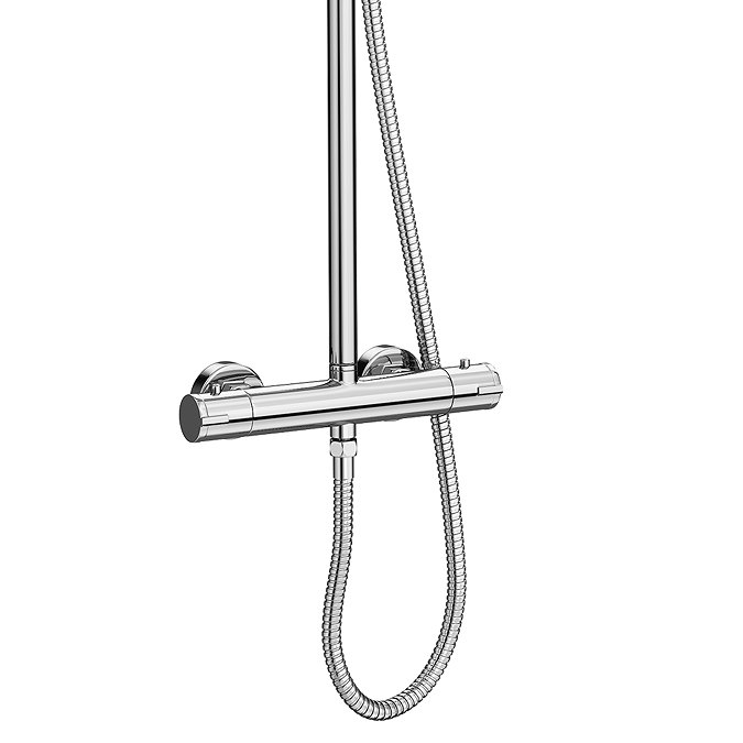 Monza Modern Round Thermostatic Shower (300mm Head - Chrome)  Profile Large Image