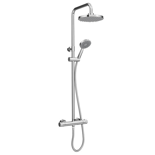 Monza Modern Round Thermostatic Shower Chrome Victorian Plumbing UK