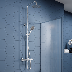 Monza Modern Round Thermostatic Shower Chrome