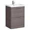 Monza Modern Stone Grey Sink Vanity Unit + Toilet Package  Profile Large Image