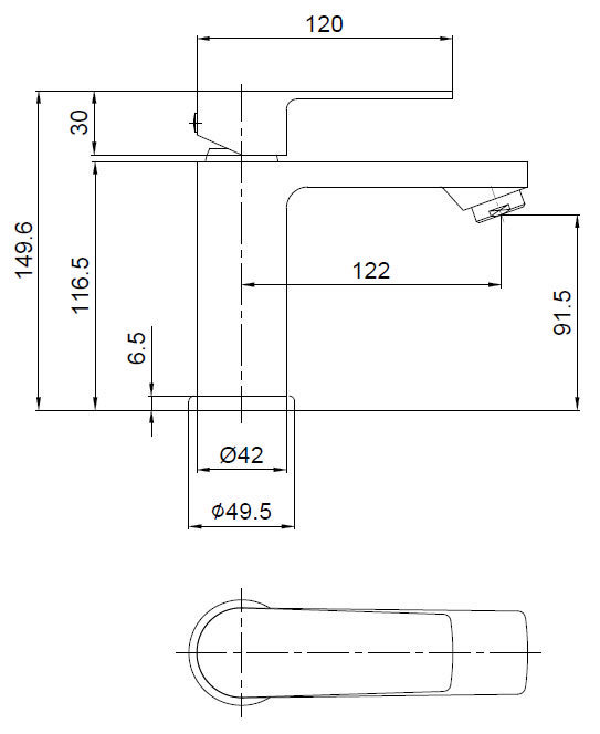 Monza Modern Tap Package (Bath + Basin Tap)
