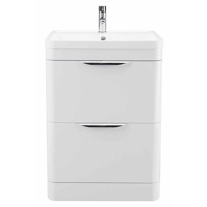 Monza Modern White Sink Vanity Unit + Toilet Package  Profile Large Image
