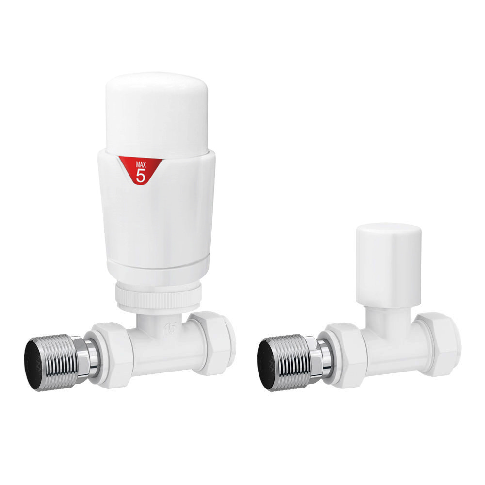 White Thermostatic Radiator Valves Victorian Plumbing