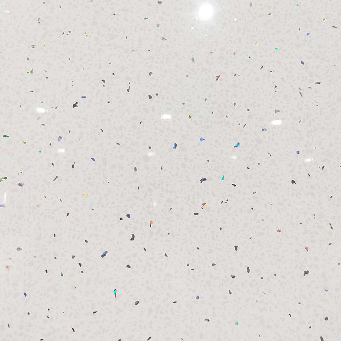 Monza PVC Shower Wall Panel 2400 x 1000 - White Terrazzo