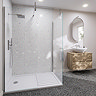 Monza PVC Shower Wall Panel 2400 x 1000 - White Terrazzo
