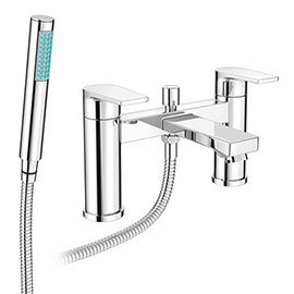 Monza Round Modern Bath Shower Mixer Tap + Shower Kit Medium Image