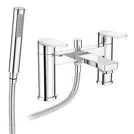 Monza Round Modern Bath Shower Mixer Tap + Shower Kit