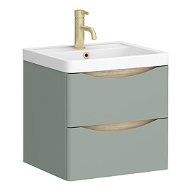 Monza Sage Green 500mm Wide Wall Mounted Vanity Unit