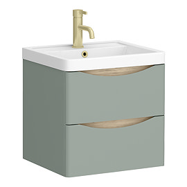 Monza Sage Green 500mm Wide Wall Mounted Vanity Unit
